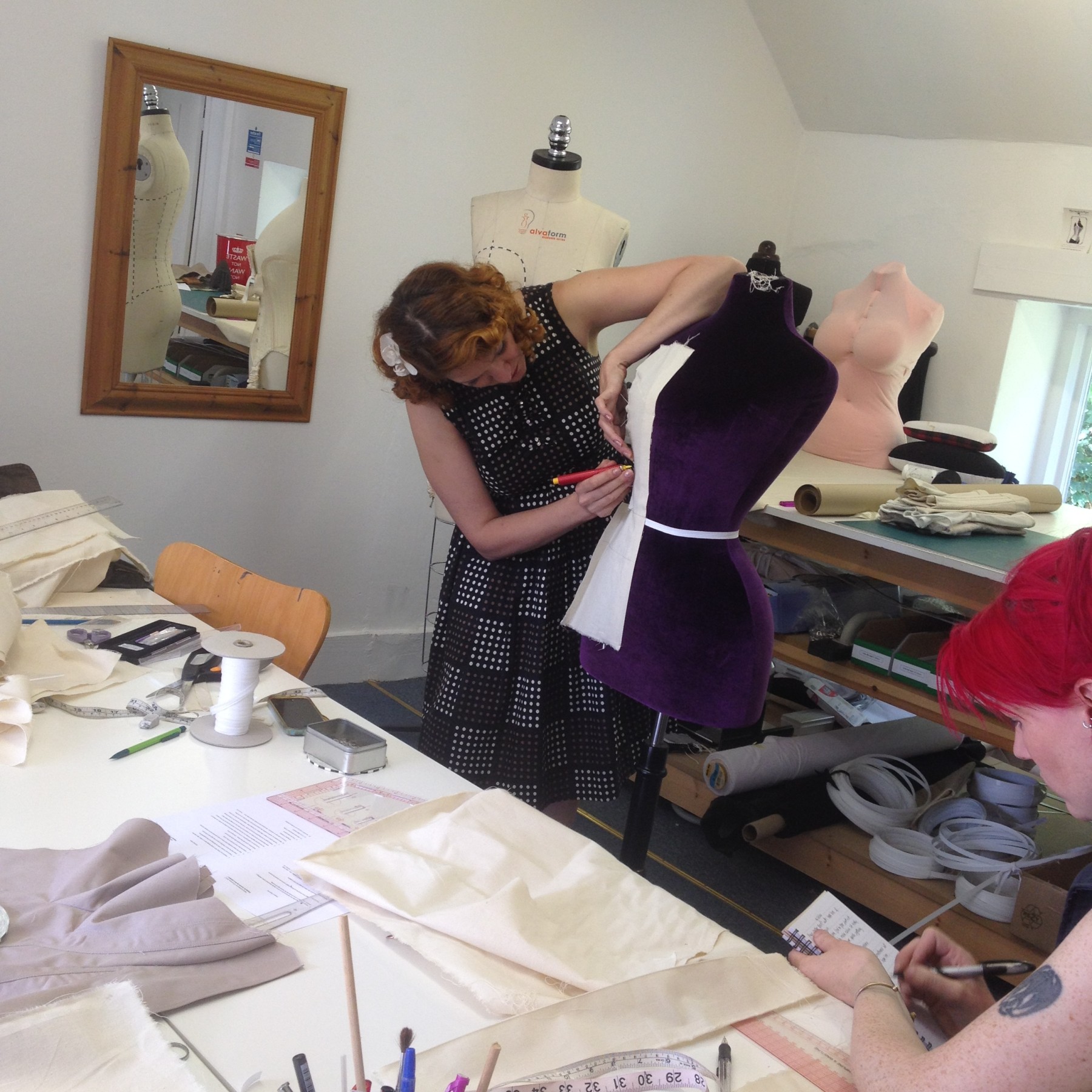 Gerry teaching at the Oxford School of Corsetry