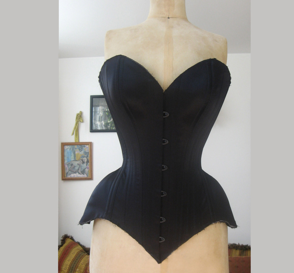 Satin Corset in Progress.